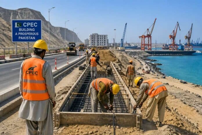 Workers engaged in CPEC infrastructure projects in Balochistan