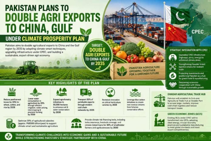 Pakistan plans to double agri exports to China, Gulf under Climate Prosperity Plan